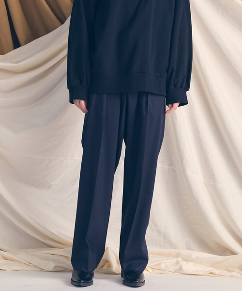 UNISEX》Wool Mix Prime Wide One-Tuck Wide Pants/ウールミックス