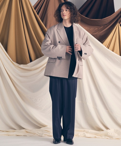 UNISEX》Wool Mix Prime Wide One-Tuck Wide Pants/ウールミックス