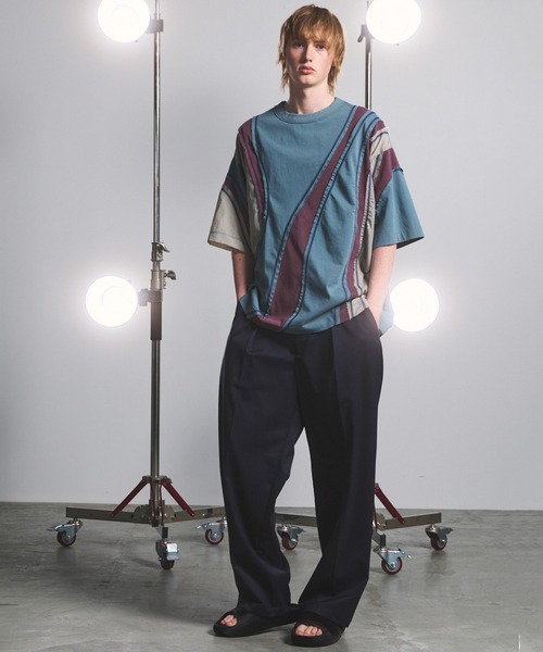 UNISEX》NISHIKAWA KEORI Wool Mix Gabardine Prime Wide One-Tuck