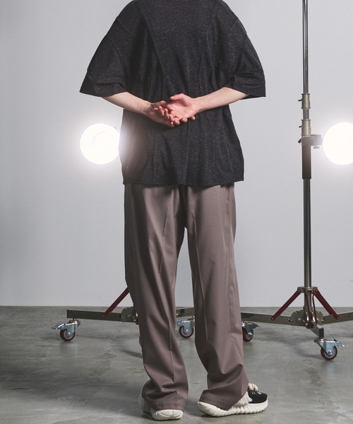 UNISEX》NISHIKAWA KEORI Wool Mix Gabardine Prime Wide One-Tuck