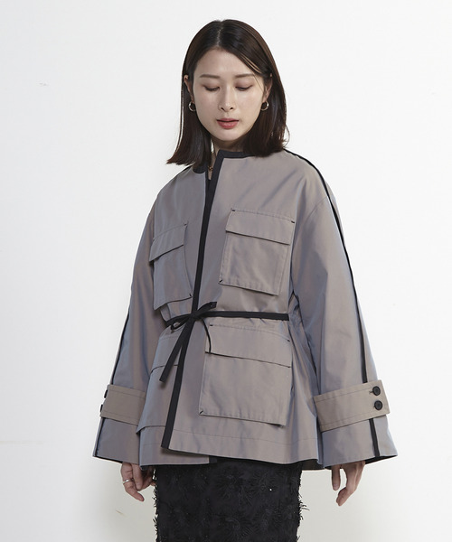 SOFFITTO（ソフィット）の「丸首立体ポケットシャンブレーショート