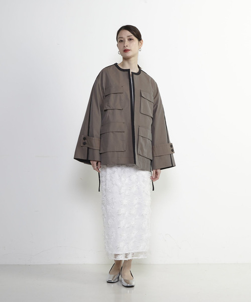 SOFFITTO（ソフィット）の「丸首立体ポケットシャンブレーショート