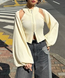 PAGEBOY | ダブルZIPニットボレロSET(ニット/セーター)