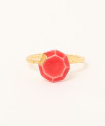 【IRODORI】小さなjewel cut の指輪( 赤)