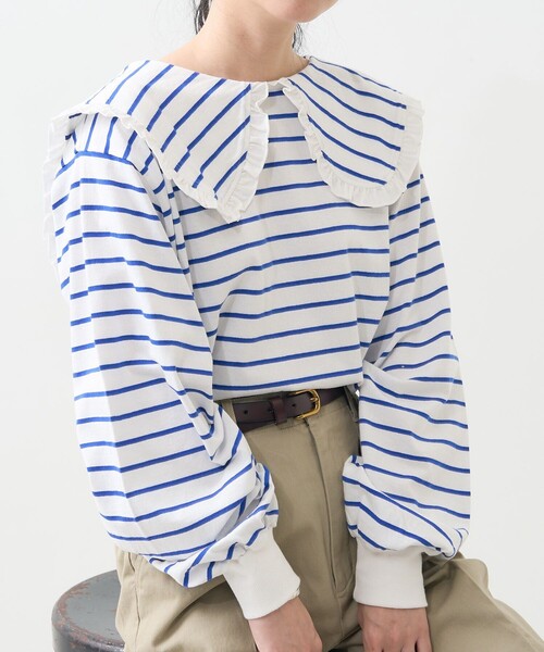 セール】フリル丸襟 カットTシャツ（Tシャツ/カットソー