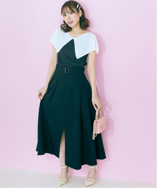 marun（マルン）の「＜大きいサイズ＞  ビッグカラーニットトップス marun（ニット/セーター・レディース・ブラック/ピンク・4L/3L/LL/L/5L）」の20枚目の写真