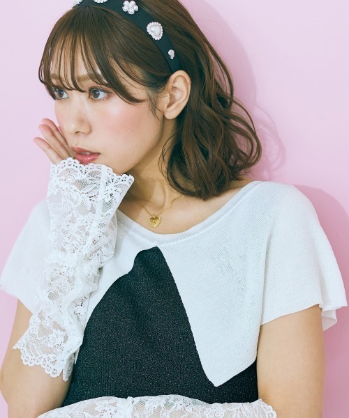 marun（マルン）の「＜大きいサイズ＞  ビッグカラーニットトップス marun（ニット/セーター・レディース・ブラック/ピンク・4L/3L/LL/L/5L）」の7枚目の写真