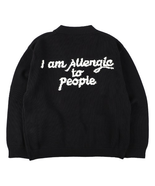 SON OF THE CHEESE（サノバチーズ）の「【SON OF THE CHEESE（サノバチーズ）】”I am Allergic to People”Knit Cardigan（カーディガン/ボレロ・メンズ・ブラック/ブルー・MEDIUM/LARGE/X-LARGE）」の2枚目の写真