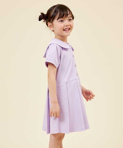 KP（ケーピー）の「リップルポンチのセーラーカラー半袖ワンピース(120～130cm)（ワンピース・キッズ・ネイビー/ラベンダー・120cm/130cm）」の3枚目の写真