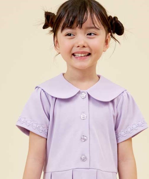 KP（ケーピー）の「リップルポンチのセーラーカラー半袖ワンピース(120～130cm)（ワンピース・キッズ・ネイビー/ラベンダー・120cm/130cm）」の4枚目の写真