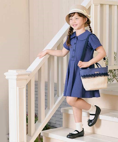 KP（ケーピー）の「リップルポンチのセーラーカラー半袖ワンピース(120～130cm)（ワンピース・キッズ・ネイビー/ラベンダー・120cm/130cm）」の7枚目の写真