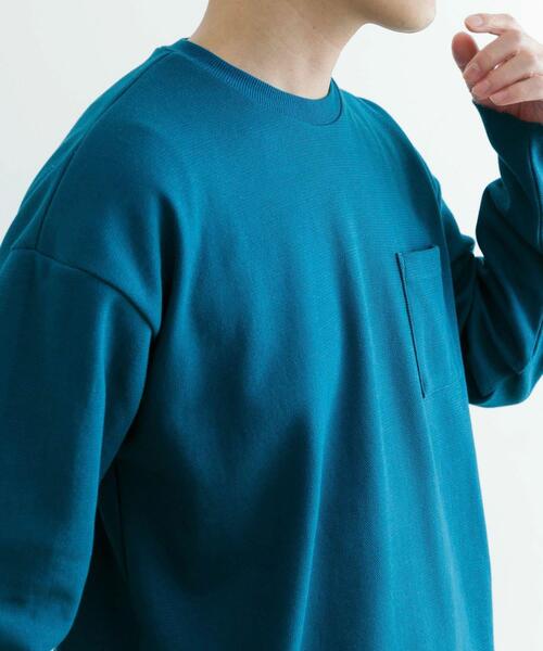 ITEMS URBANRESEARCH（アイテムズ アーバンリサーチ）の「裏配色カノコ ロングスリーブ カットソー（Tシャツ/カットソー・メンズ・ブラック/ホワイト/ベージュ/ブルー・MEDIUM/LARGE）」の5枚目の写真