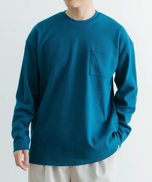 ITEMS URBANRESEARCH（アイテムズ アーバンリサーチ）の「裏配色カノコ ロングスリーブ カットソー（Tシャツ/カットソー・メンズ・ブラック/ホワイト/ベージュ/ブルー・MEDIUM/LARGE）」の8枚目の写真