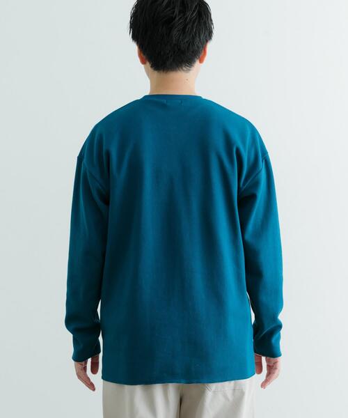 ITEMS URBANRESEARCH（アイテムズ アーバンリサーチ）の「裏配色カノコ ロングスリーブ カットソー（Tシャツ/カットソー・メンズ・ブラック/ホワイト/ベージュ/ブルー・MEDIUM/LARGE）」の14枚目の写真