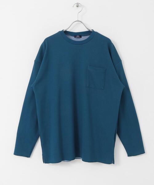 ITEMS URBANRESEARCH（アイテムズ アーバンリサーチ）の「裏配色カノコ ロングスリーブ カットソー（Tシャツ/カットソー・メンズ・ブラック/ホワイト/ベージュ/ブルー・MEDIUM/LARGE）」の15枚目の写真