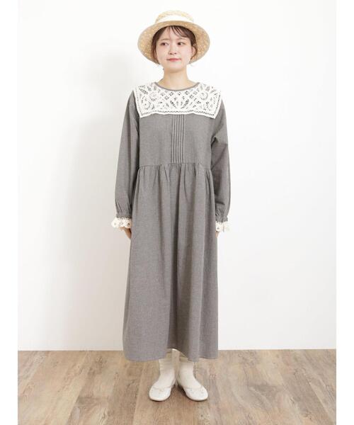 Samansa Mos2（サマンサ モスモス）の「【Sサイズ / WEB限定】バテンレース前後2WAYワンピース（ワンピース・レディース・チャコールグレー/ブラック/ピンク/ベージュ・S/M）」の19枚目の写真