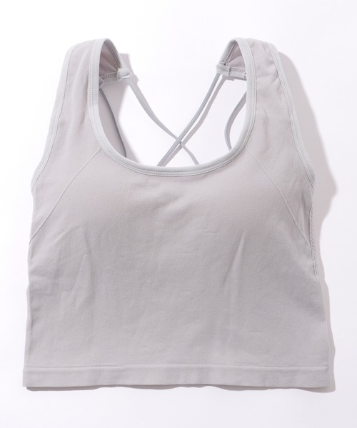 Lace Ladies(レースレディース)の「ソリッドカラー クロスバック ストラップ カップ付き タンクトップ(キャミソール・レディース・ブラック/ダークグレー/ライトグレー/ホワイト・FREE)」の11枚目の写真