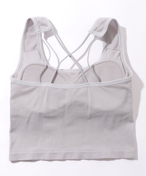 Lace Ladies(レースレディース)の「ソリッドカラー クロスバック ストラップ カップ付き タンクトップ(キャミソール・レディース・ブラック/ダークグレー/ライトグレー/ホワイト・FREE)」の12枚目の写真