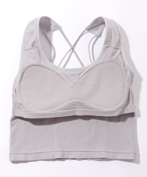Lace Ladies(レースレディース)の「ソリッドカラー クロスバック ストラップ カップ付き タンクトップ(キャミソール・レディース・ブラック/ダークグレー/ライトグレー/ホワイト・FREE)」の16枚目の写真