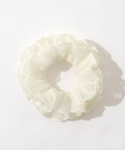 flower（フラワー）の「シープリーツシュシュ（シュシュ・レディース・ホワイト/ブラック・FREE）」の6枚目の写真