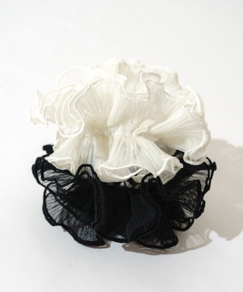 flower（フラワー）の「シープリーツシュシュ（シュシュ・レディース・ホワイト/ブラック・FREE）」の10枚目の写真