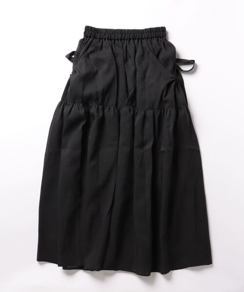JUMELLE（ジュメロ）の「ribbon gather skirt【低身長~高身長】（スカート・レディース・ブラック・MEDIUM）」の2枚目の写真
