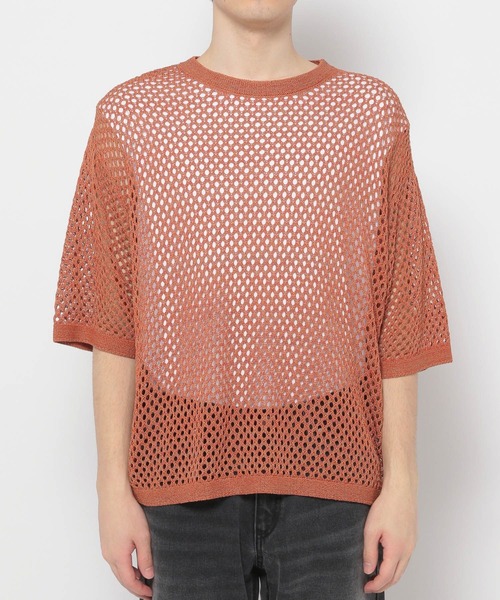 HARE(ハレ)の「オーバーメッシュニットプルオーバーSS(HARE)(ニット/セーター・メンズ・オレンジ/グレー/ブラック/パープル・MEDIUM/SMALL)」の17枚目の写真