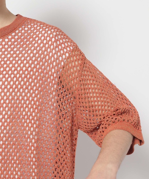 HARE(ハレ)の「オーバーメッシュニットプルオーバーSS(HARE)(ニット/セーター・メンズ・オレンジ/グレー/ブラック/パープル・MEDIUM/SMALL)」の9枚目の写真