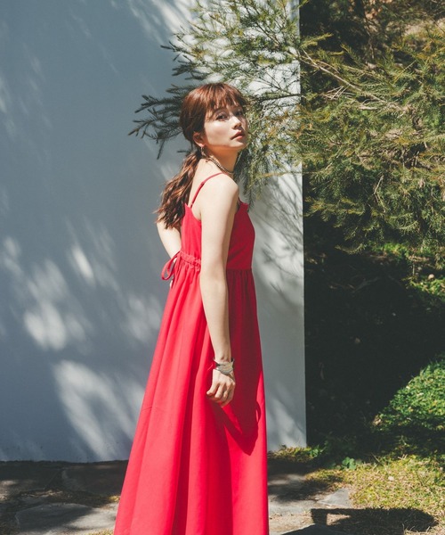 GLOBAL WORK（グローバルワーク）の「高山直子さんコラボ/リネンコンキャミワンピ/EiiS/991921（ワンピース・レディース・ブラック/ブラウン/ピンク・SMALL/X-SMALL）」の6枚目の写真