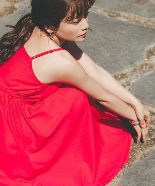 GLOBAL WORK（グローバルワーク）の「高山直子さんコラボ/リネンコンキャミワンピ/EiiS/991921（ワンピース・レディース・ブラック/ブラウン/ピンク・SMALL/X-SMALL）」の7枚目の写真