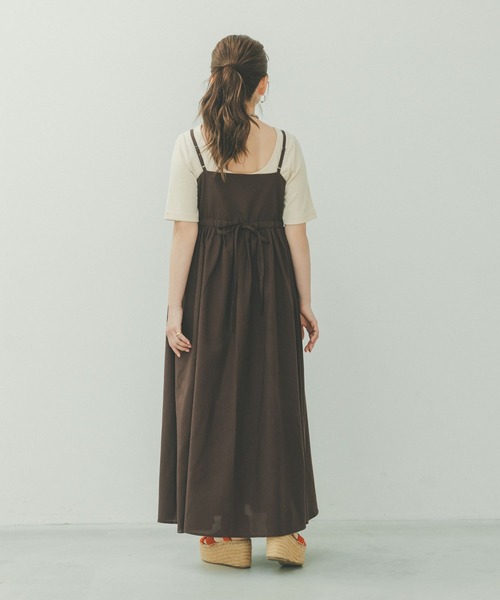 GLOBAL WORK（グローバルワーク）の「高山直子さんコラボ/リネンコンキャミワンピ/EiiS/991921（ワンピース・レディース・ブラック/ブラウン/ピンク・SMALL/X-SMALL）」の11枚目の写真