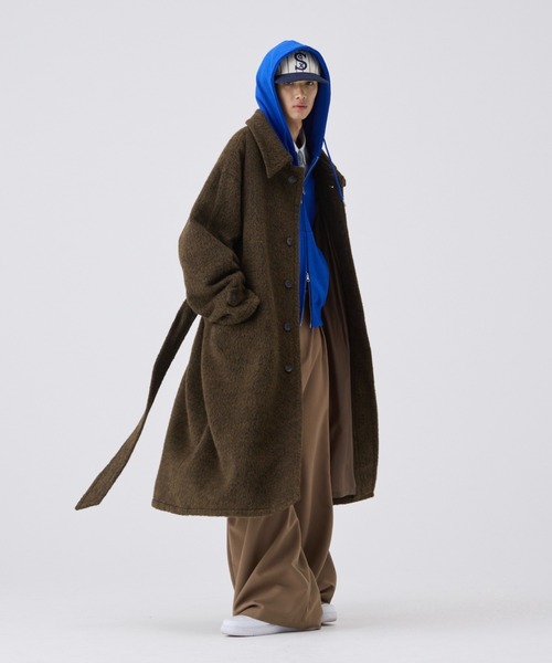 Wool Blend Shaggy Over Coat / ウールブレンドシャギーオーバーコート