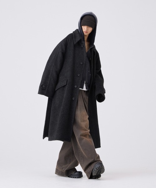 Wool Blend Shaggy Over Coat / ウールブレンドシャギーオーバーコート
