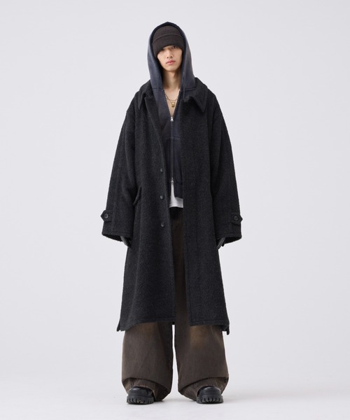 Wool Blend Shaggy Over Coat / ウールブレンドシャギーオーバーコート