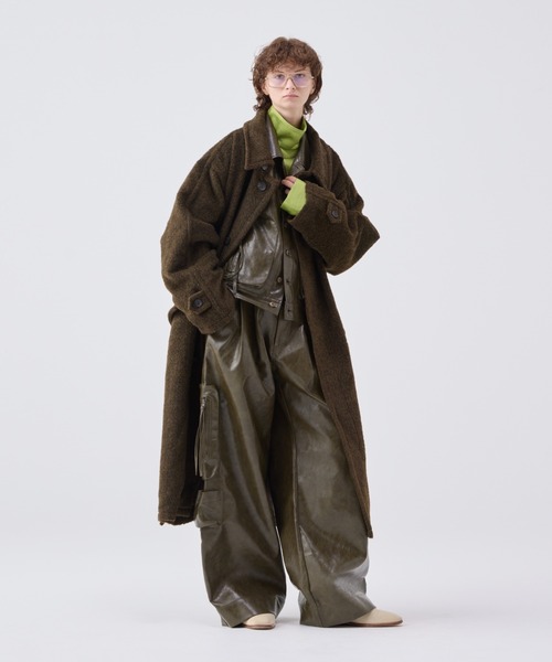Wool Blend Shaggy Over Coat / ウールブレンドシャギーオーバーコート