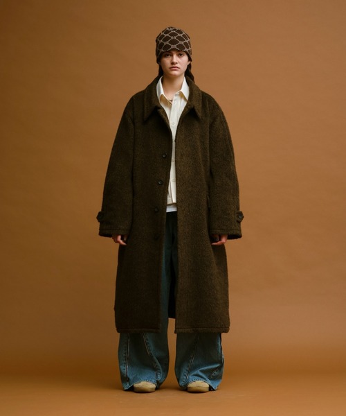 セール】Wool Blend Shaggy Over Coat / ウールブレンドシャギー