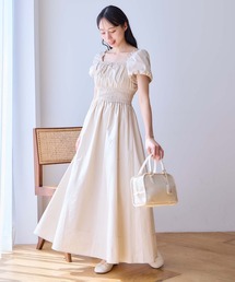 one after another NICE CLAUP | シャーリングパフスリーブワンピース(ワンピース)