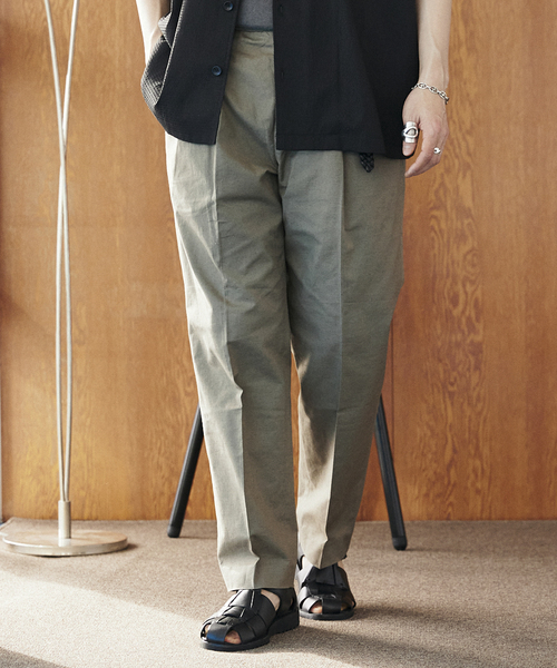 JOURNAL STANDARD relume（ジャーナルスタンダード　レリューム）の「European Flax / ヨーロピアンフラックス 1プリーツ スラックス（スラックス・メンズ・ブラック/アイボリー/オリーブ・MEDIUM/LARGE）」の20枚目の写真