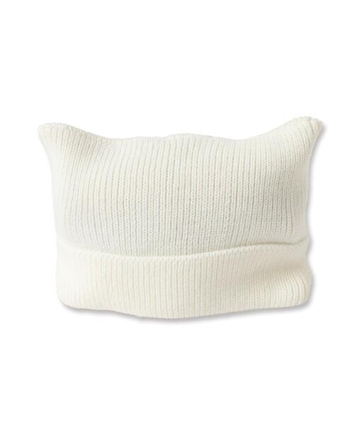 WEGO(ウィゴー)の「WEGO/ネコミミニットキャップ(ニットキャップ/ビーニー・レディース・ブラック/オフホワイト・FREE)」の9枚目の写真