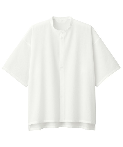 無印良品（ムジルシリョウヒン）の「風を通す　汚れが落ちやすい半袖シャツ（シャツ/ブラウス・メンズ・オフホワイト/ブラック/ブラウン・XS/S/M/L/XL）」の2枚目の写真