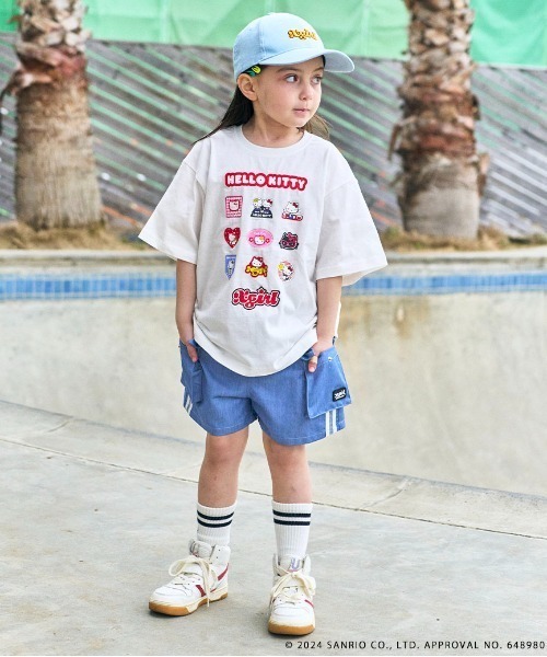 X-girl Stages(エックスガールステージス)の「【ハローキティ】グラフィック半袖Tシャツ(Tシャツ/カットソー・キッズ・オフホワイト/マルチ/レッド・90cm/100cm/110cm/120cm/130cm/140cm)」の14枚目の写真