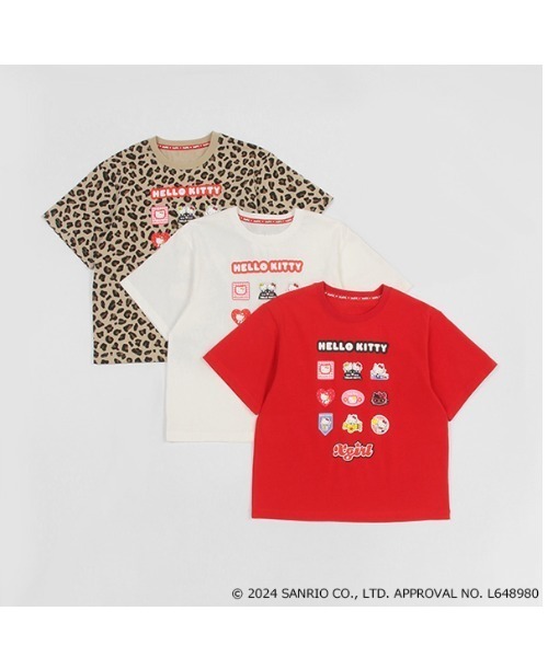 X-girl Stages(エックスガールステージス)の「【ハローキティ】グラフィック半袖Tシャツ(Tシャツ/カットソー・キッズ・オフホワイト/マルチ/レッド・90cm/100cm/110cm/120cm/130cm/140cm)」の12枚目の写真