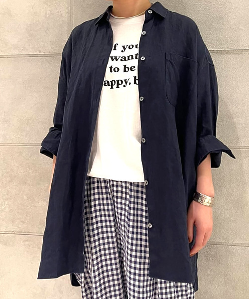 journal standard luxeリネンレギュラーカラーシャツ　ブラウン journal standard luxeリネンレギュラーカラーシャツ ブラウン journal