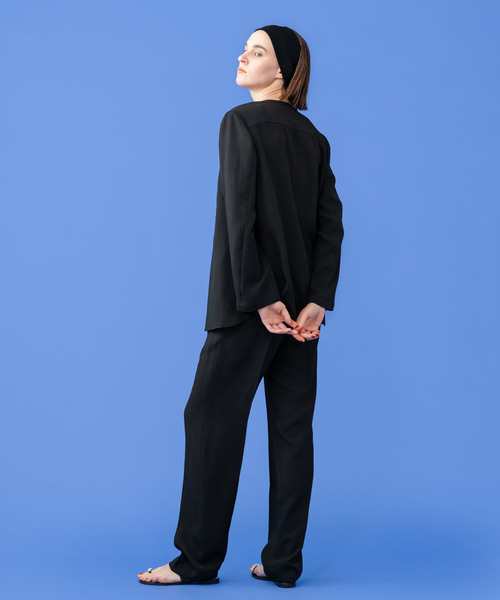 セール】ELENI/エルニ ライトクロスジャケット（ノーカラージャケット