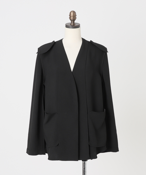 セール】ELENI/エルニ ライトクロスジャケット（ノーカラージャケット