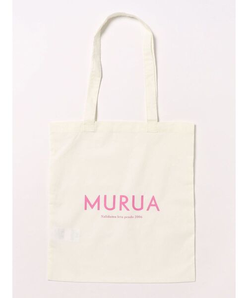 MURUA(ムルーア)の「ロゴトートバッグ(トートバッグ・レディース・アイボリー/ピンク/イエロー/ダークグリーン/ブルー/ブラック・FREE)」の2枚目の写真
