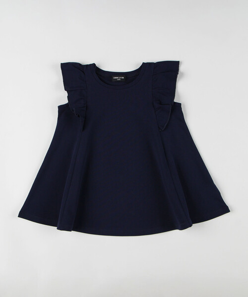 COMME CA ISM（コムサイズム）の「フリルデザイン カットソー（Tシャツ/カットソー・キッズ・ネイビー/ホワイト・110cm/140cm/130cm/120cm/100cm/150cm）」の2枚目の写真