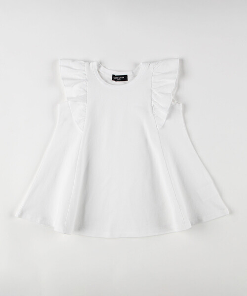 COMME CA ISM（コムサイズム）の「フリルデザイン カットソー（Tシャツ/カットソー・キッズ・ネイビー/ホワイト・110cm/140cm/130cm/120cm/100cm/150cm）」の3枚目の写真