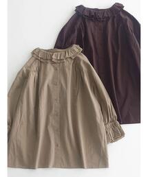 Samansa Mos2 | フリルカラー七分袖ブラウス(シャツ/ブラウス)