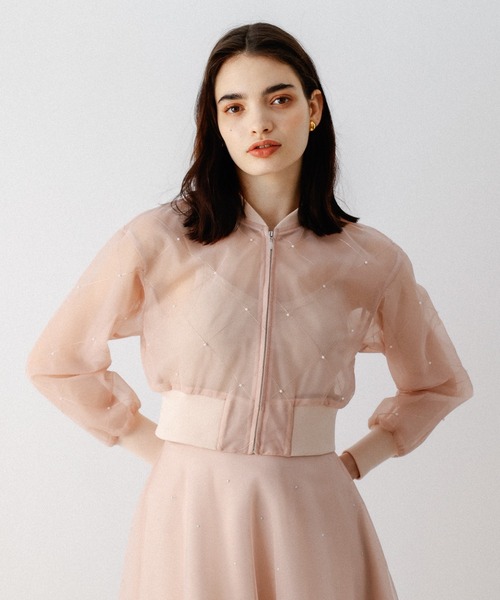 DEICY（デイシー）の「ミニパールチュールブルゾン（ブルゾン・レディース・ピンク/ブラック/アイボリー・FREE）」の3枚目の写真